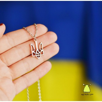 Кулон "Герб України. Тризуб 25*15 мм". Цепочка